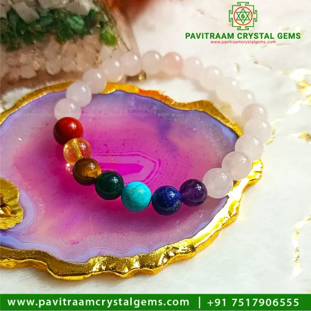  7 Chakra with Rose Quartz Bracelet