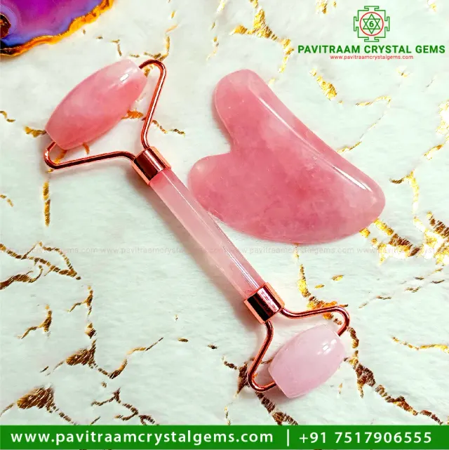 Rose Quartz Face Roller With Gua Sha