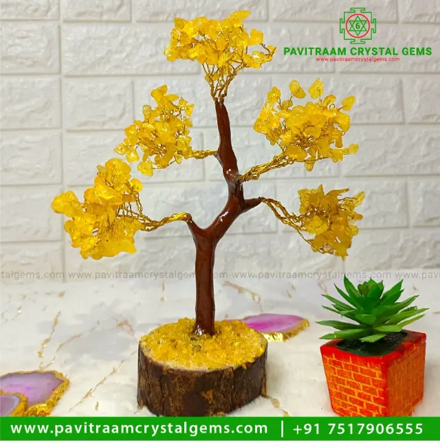 Yellow Citrine Crystal Tree