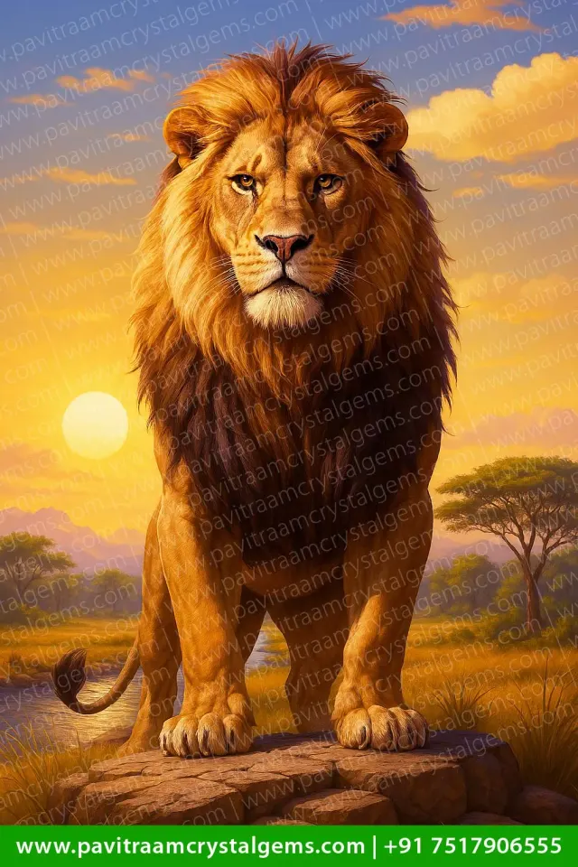 🦁 Lion Painting – South-Southeast (SSE) Zone | W-17 Inch X H-25 Inch