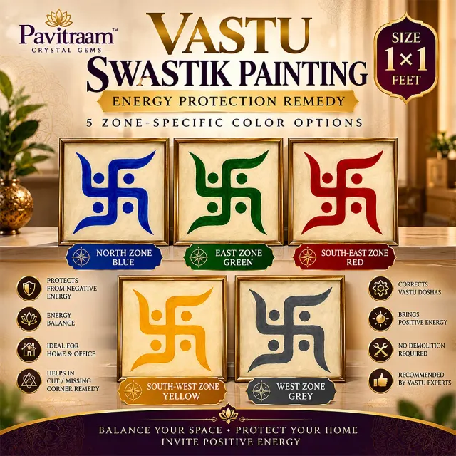 🕉️ Vastu Swastik Painting – 1×1 Feet | 5 Zone-Specific Color Options